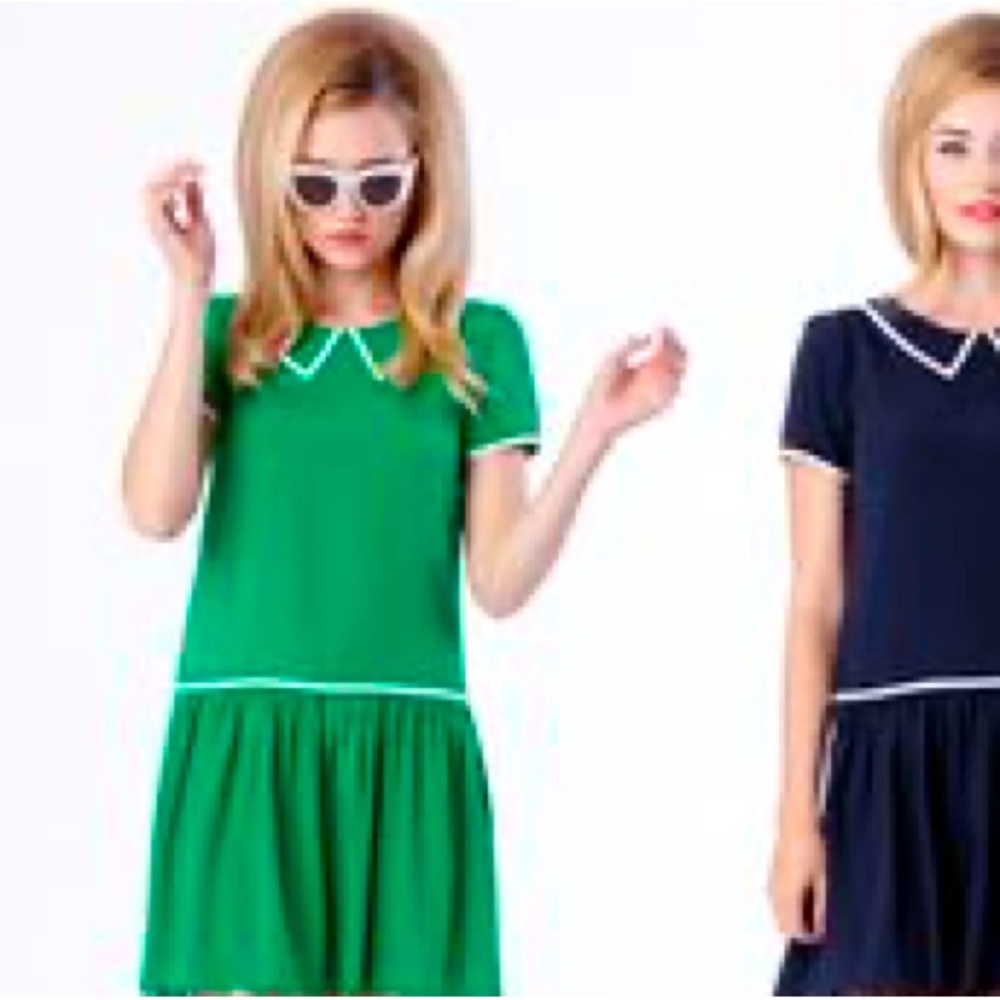 dear creatures green shift dress size XS